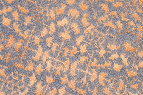 handmade Traditional Ellie Blue Ivory Hand Knotted RECTANGLE WOOL&SILK area rug 4' x 6'