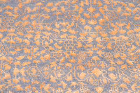 handmade Traditional Ellie Blue Ivory Hand Knotted RECTANGLE WOOL&SILK area rug 4' x 6'