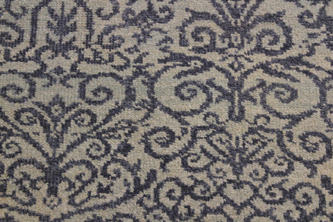 handmade Transitional Kafkaz Ivory Blue Hand Knotted RUNNER 100% WOOL area rug 2' x 6'