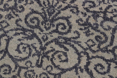 handmade Transitional Kafkaz Ivory Blue Hand Knotted RUNNER 100% WOOL area rug 2' x 6'