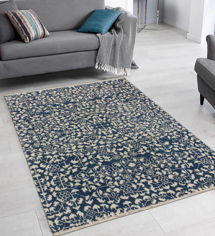 handmade Traditional Ellie Gray Blue Hand Knotted RECTANGLE WOOL&SILK area rug 9' x 12'