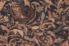 handmade Traditional Lahore Tan Blue Hand Knotted RECTANGLE 100% WOOL area rug 8'X10'