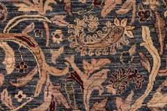 handmade Traditional Lahore Tan Blue Hand Knotted RECTANGLE 100% WOOL area rug 8'X10'