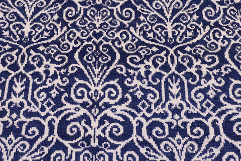 handmade Transitional Cryena Blue Ivory Hand Knotted RECTANGLE 100% WOOL area rug 5' x 7'