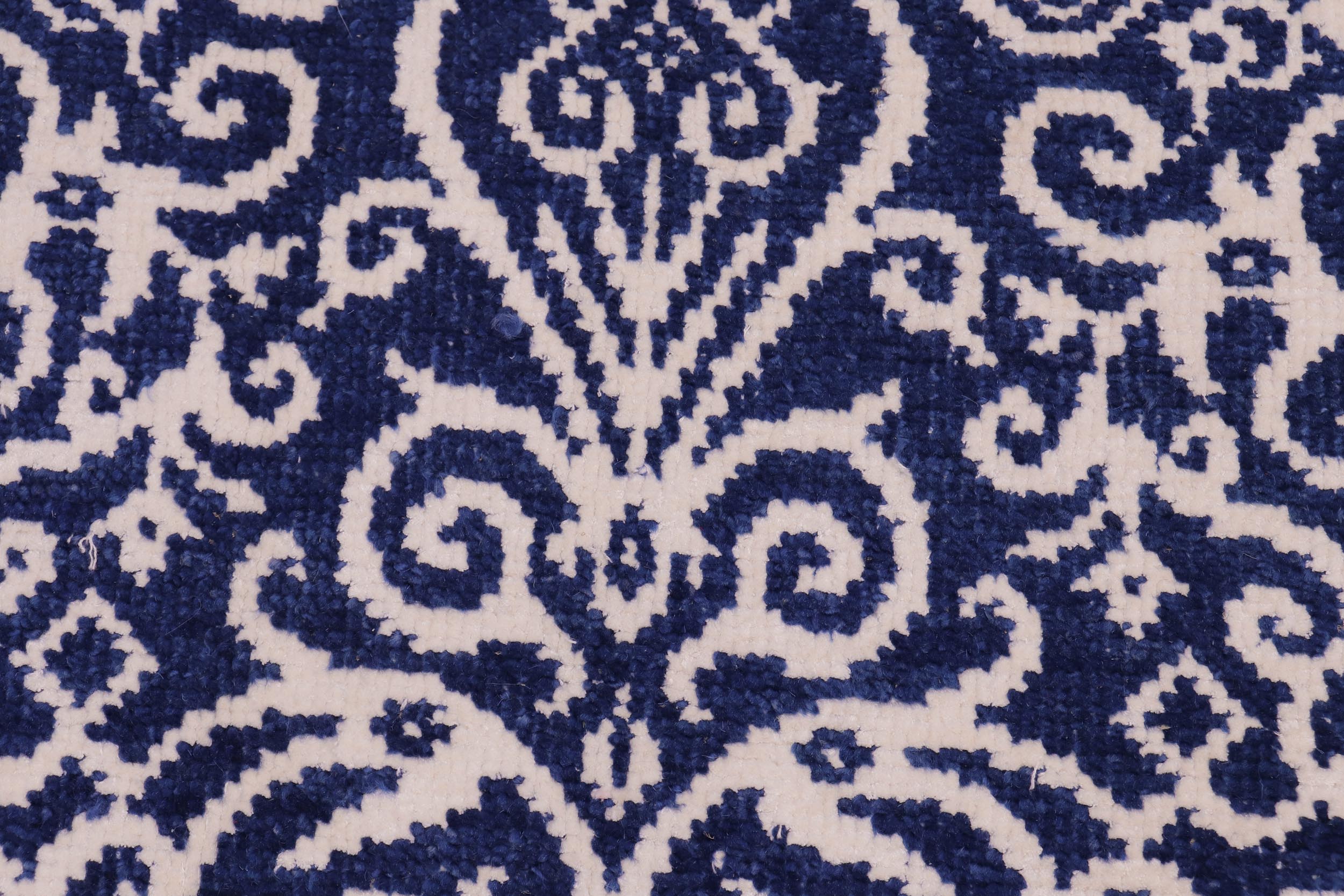 handmade Transitional Cryena Blue Ivory Hand Knotted RECTANGLE 100% WOOL area rug 5' x 7'