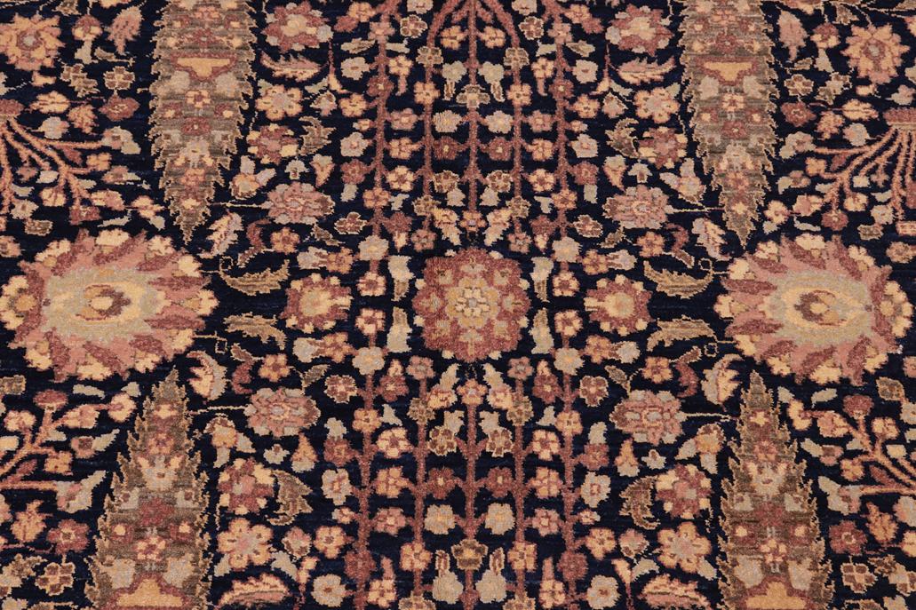 handmade Traditional Sarook Blue Aubergine Hand Knotted RECTANGLE 100% WOOL area rug 8'X10'