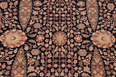 handmade Traditional Sarook Blue Aubergine Hand Knotted RECTANGLE 100% WOOL area rug 8'X10'