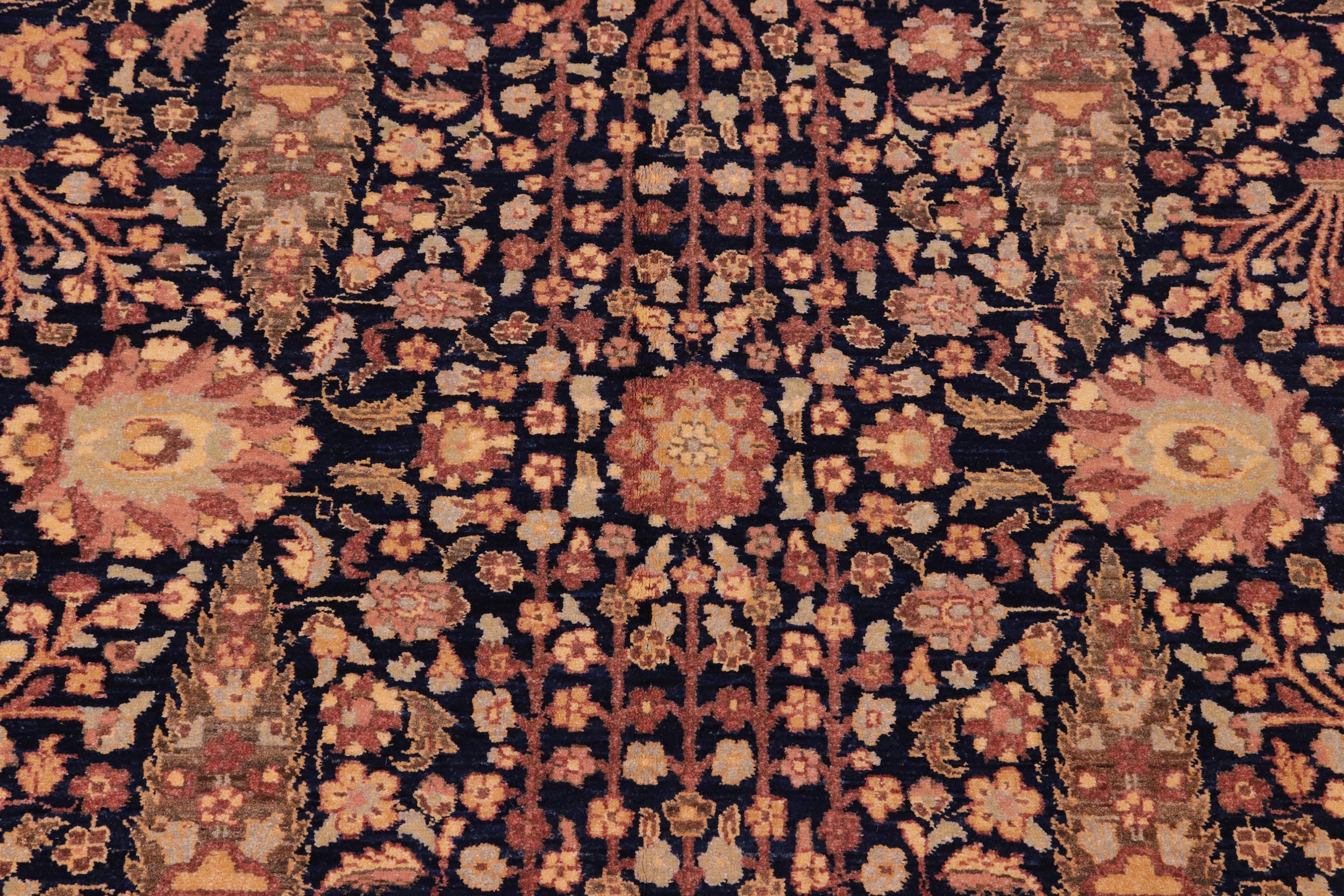 handmade Traditional Sarook Blue Aubergine Hand Knotted RECTANGLE 100% WOOL area rug 8' x 10'