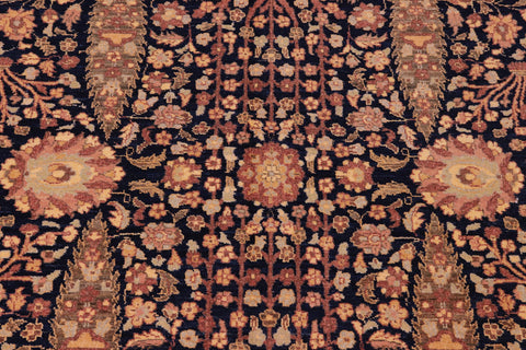 handmade Traditional Sarook Blue Aubergine Hand Knotted RECTANGLE 100% WOOL area rug 8' x 10'