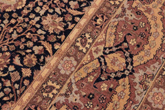 handmade Traditional Sarook Blue Aubergine Hand Knotted RECTANGLE 100% WOOL area rug 8'X10'