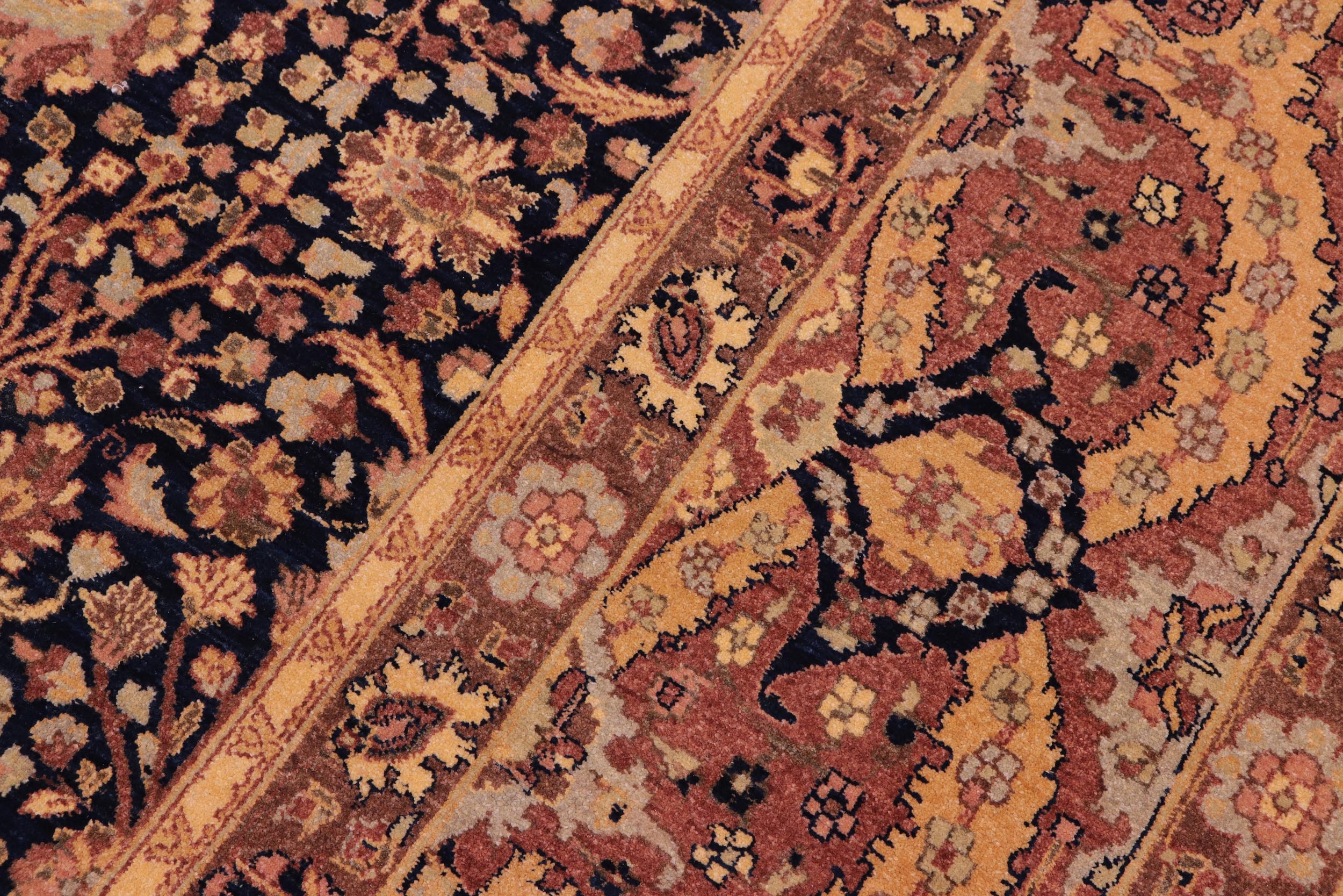 handmade Traditional Sarook Blue Aubergine Hand Knotted RECTANGLE 100% WOOL area rug 8' x 10'
