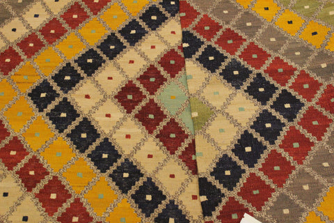 handmade Modern Kilim Gray Beige Hand-Woven RECTANGLE 100% WOOL area rug 5x7
