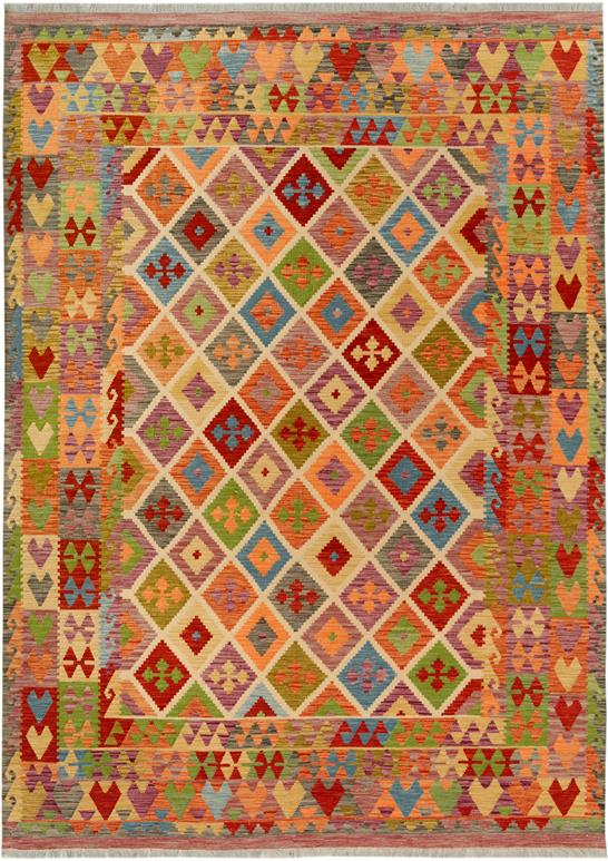 Flat Weave Kilim Antique Navaho Vintage handmade Geometric Kilim Purple Blue Hand-Woven Rectangle 100% Wool Area Rug 8x10 