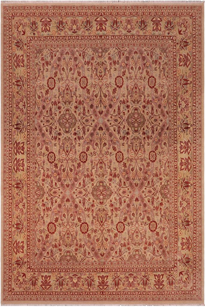 handmade Traditional Lahore Tan Tan Hand Knotted RECTANGLE 100% WOOL area rug 8'X10'