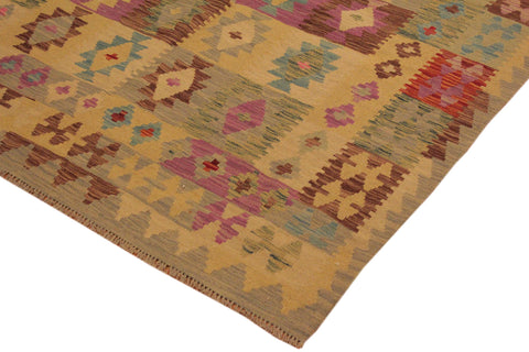 handmade Geometric Kilim Gray Purple Hand-Woven RECTANGLE 100% WOOL area rug 5 x 7