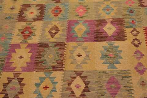 handmade Geometric Kilim Gray Purple Hand-Woven RECTANGLE 100% WOOL area rug 5 x 7