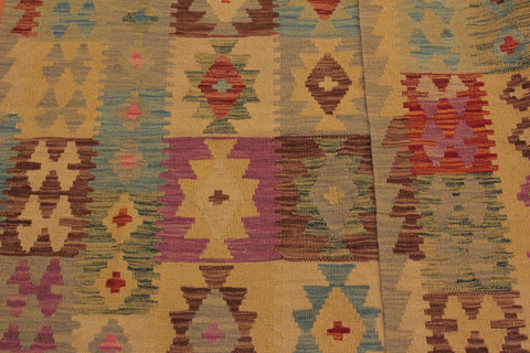 handmade Geometric Kilim Gray Purple Hand-Woven RECTANGLE 100% WOOL area rug 5 x 7