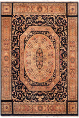 Traditional Tamour Nora Blue Tan Hand Knotted Area rugs 8X11