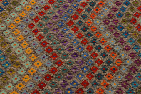 handmade Modern Kilim Grey Blue Hand-Woven RECTANGLE 100% WOOL area rug 8x11