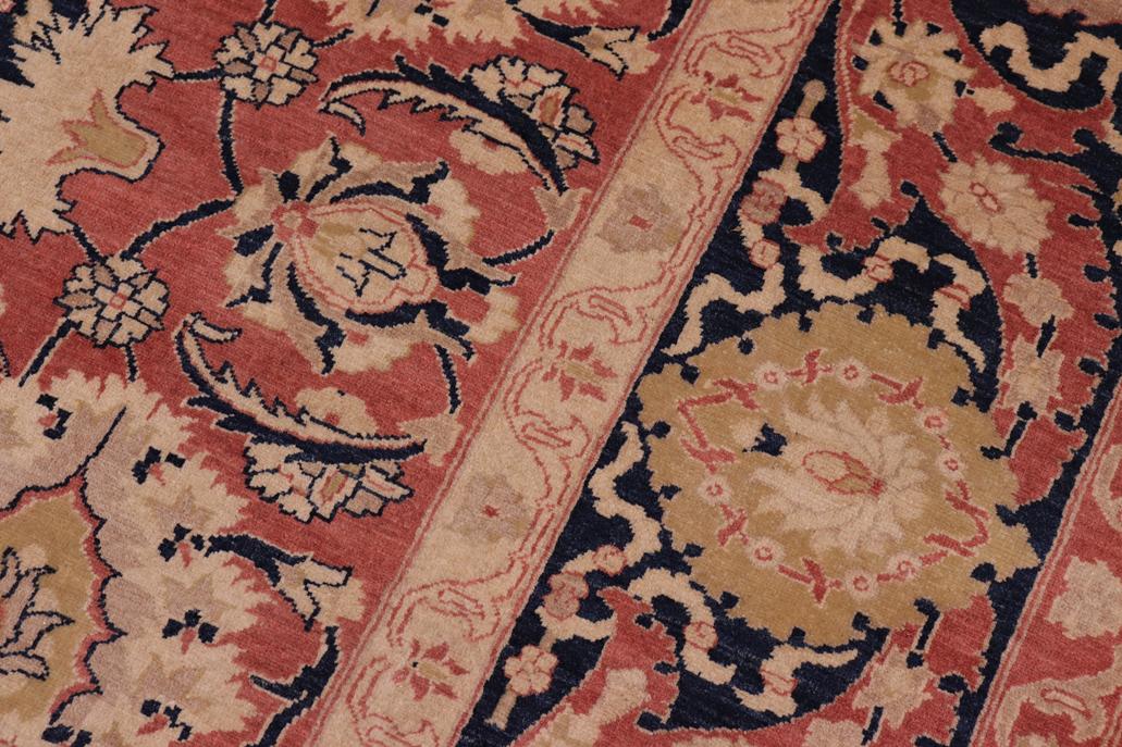 handmade Traditional Kafkaz Rose Blue Hand Knotted RECTANGLE 100% WOOL area rug 8'X10'