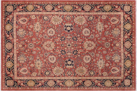 handmade Traditional Kafkaz Rose Blue Hand Knotted RECTANGLE 100% WOOL area rug 8'X10'