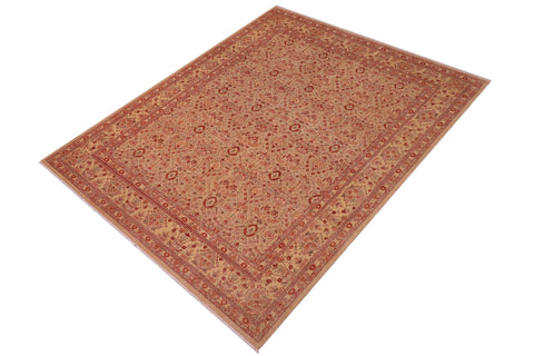 handmade Transitional Lahore Lt. Tan Tan Hand Knotted RECTANGLE 100% WOOL area rug 8' x 10'