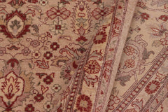 handmade Traditional Lahore Lt. Tan Tan Hand Knotted RECTANGLE 100% WOOL area rug 8'X10'