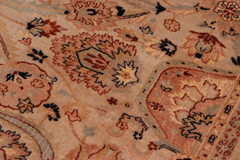 handmade Traditional Lahore Tan Black Hand Knotted RECTANGLE 100% WOOL area rug 8' x 10'