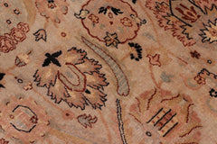 handmade Traditional Lahore Tan Black Hand Knotted RECTANGLE 100% WOOL area rug 8'X10'