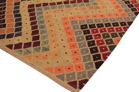 handmade Modern Kilim Tan Beige Hand-Woven RECTANGLE 100% WOOL area rug 5x7