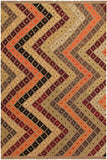Flat Weave Kilim Antique Navaho Vintage handmade Modern Kilim Tan Beige Hand-Woven Rectangle 100% Wool Area Rug 5x7 