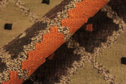 handmade Modern Kilim Tan Beige Hand-Woven RECTANGLE 100% WOOL area rug 5x7