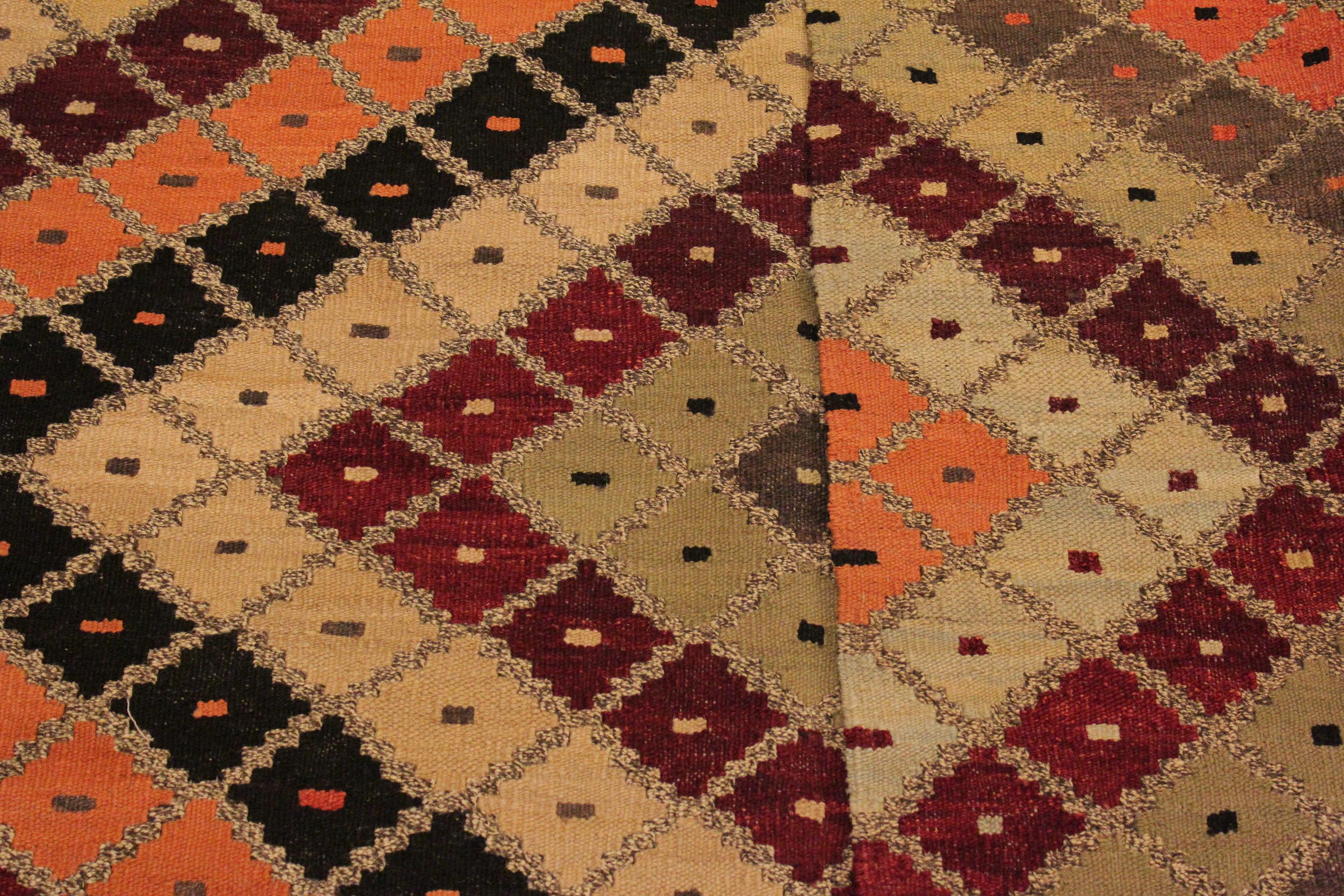 handmade Modern Kilim Tan Beige Hand-Woven RECTANGLE 100% WOOL area rug 5x7