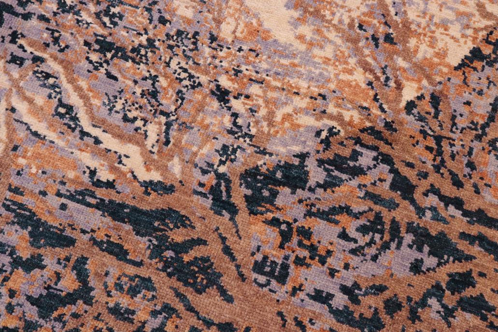 handmade Modern Kafkaz Ivory Blue Hand Knotted RECTANGLE 100% WOOL area rug 6X9