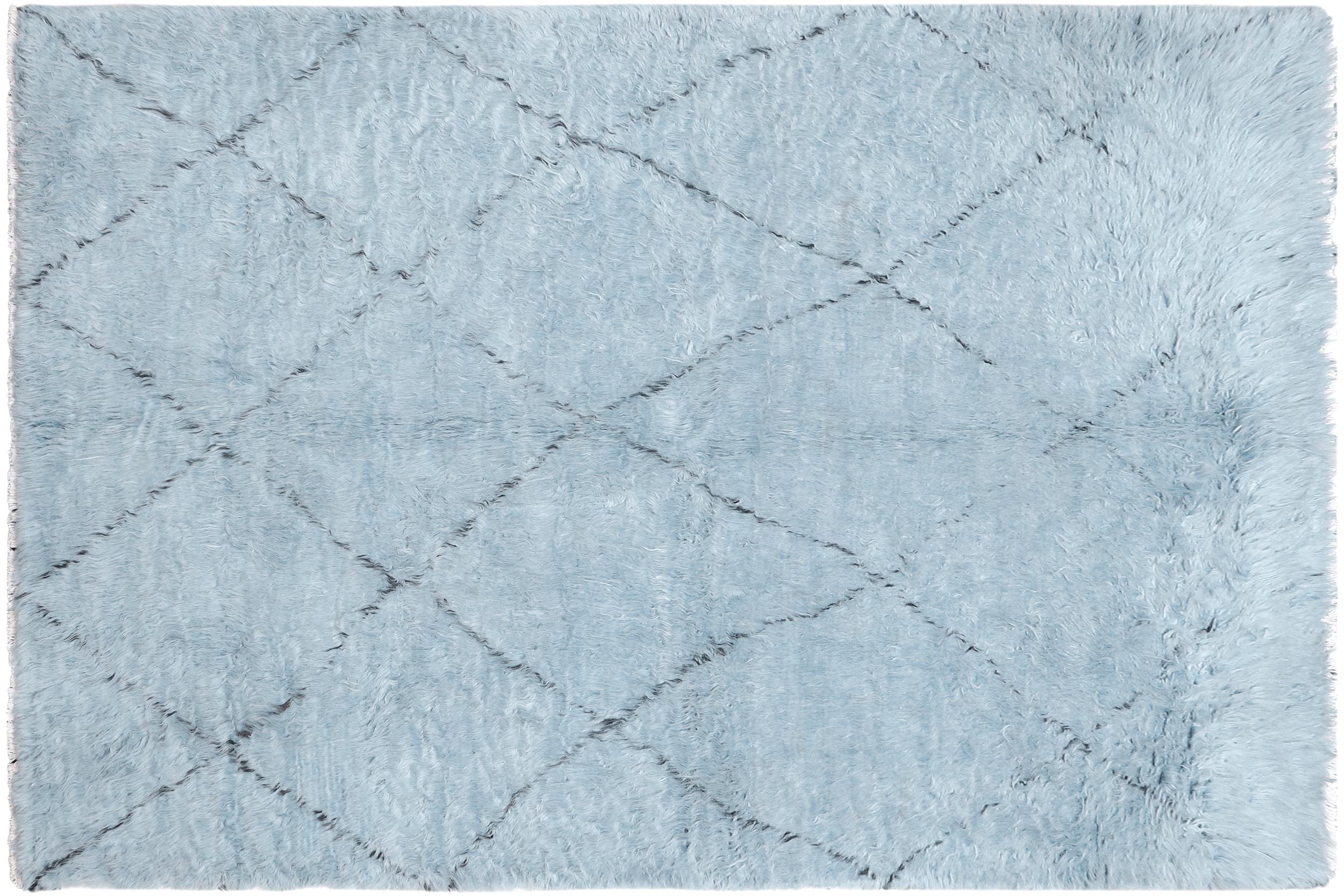 handmade Modern Moroccan Gray Black Hand Knotted RECTANGLE 100% WOOL area rug 8' x 10'