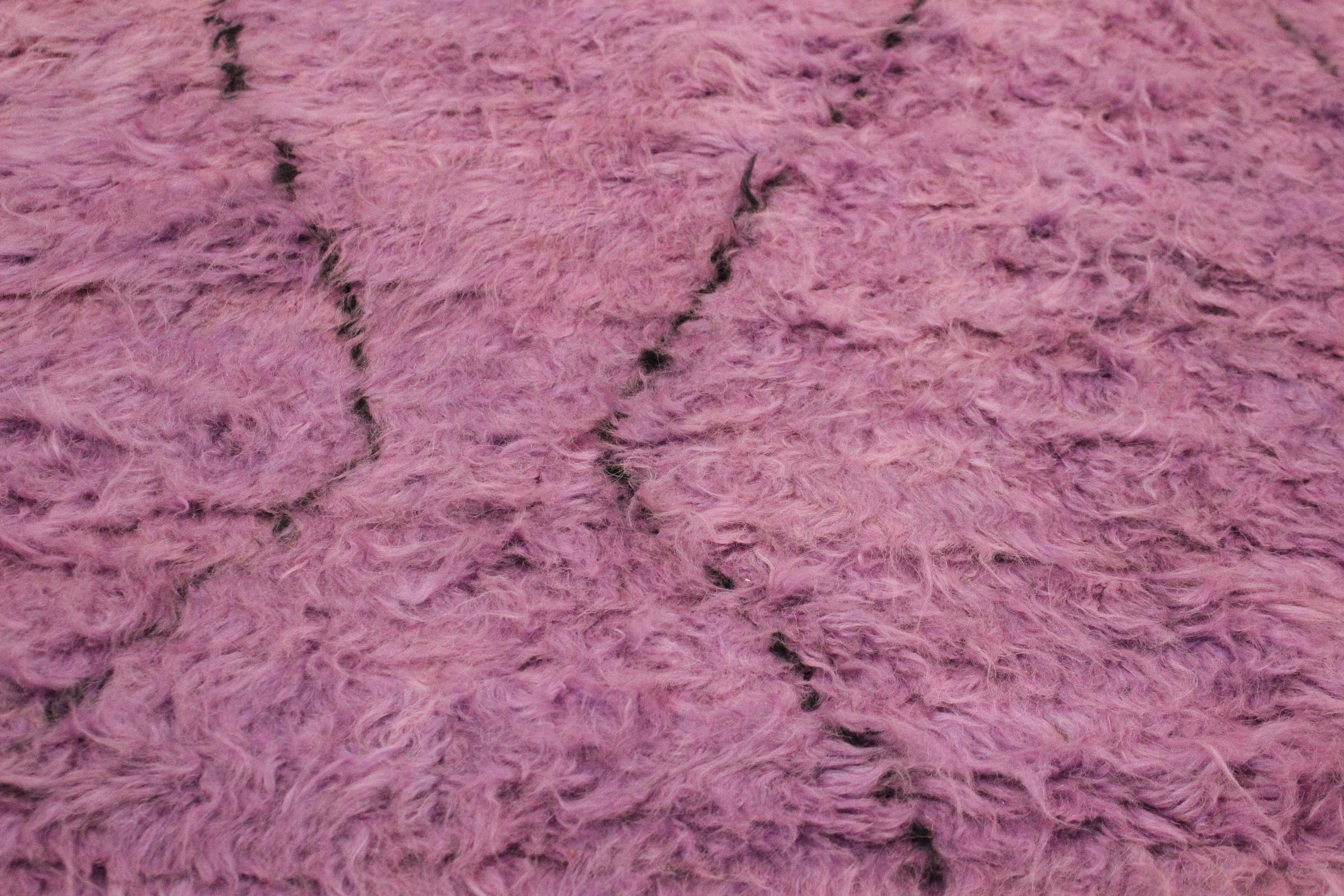 handmade Modern Moroccan Purple Black Hand Knotted RECTANGLE 100% WOOL area rug 8' x 11'