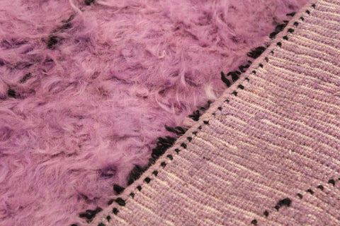 handmade Modern Moroccan Purple Black Hand Knotted RECTANGLE 100% WOOL area rug 8' x 11'