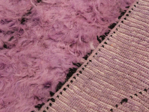 handmade Modern Moroccan Purple Black Hand Knotted RECTANGLE 100% WOOL area rug 8x11