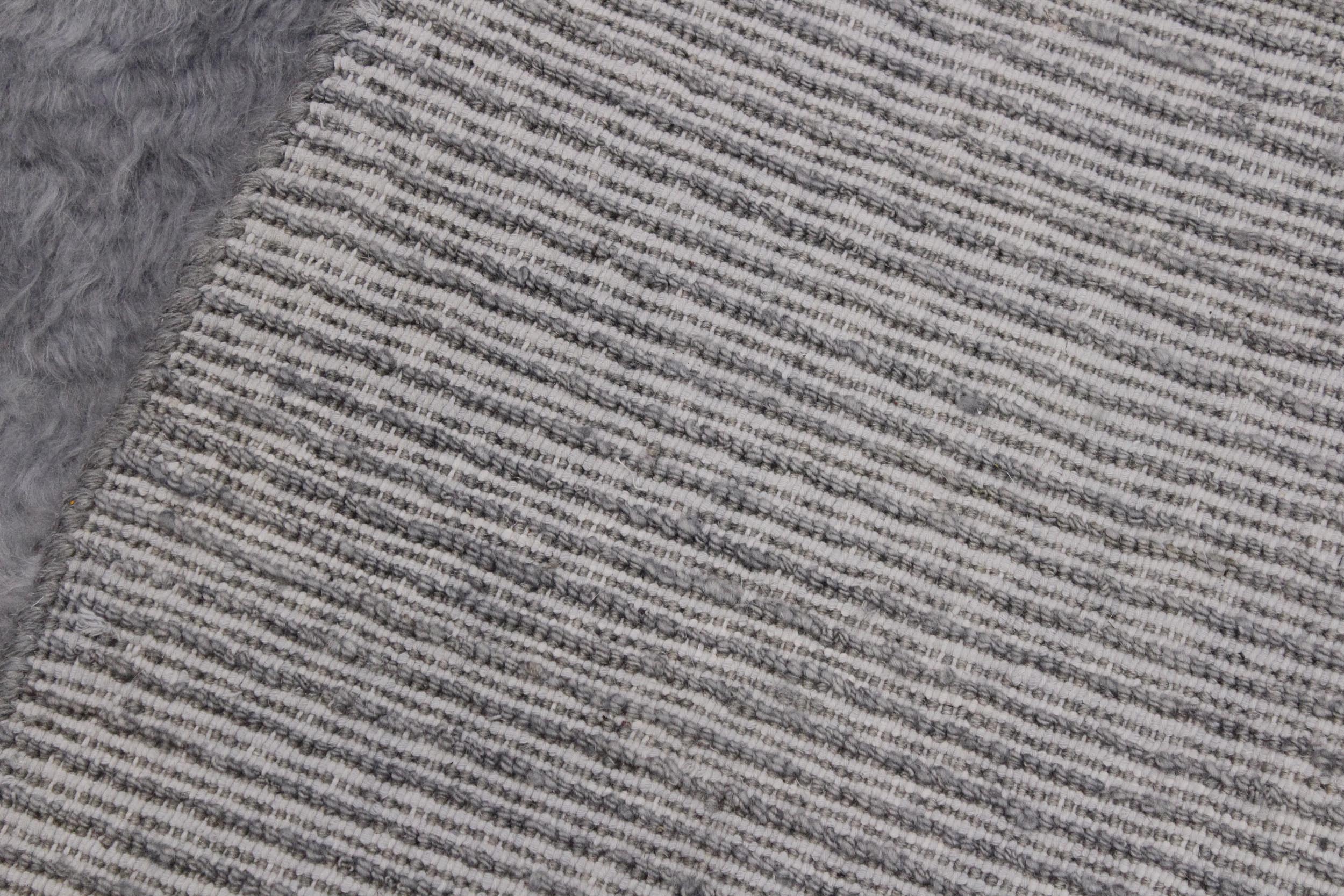 handmade Modern Moroccan Gray Black Hand Knotted RECTANGLE 100% WOOL area rug 8' x 11'