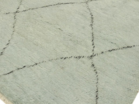 handmade Modern Moroccan Lt. Blue Black Hand Knotted RECTANGLE 100% WOOL area rug 6x9