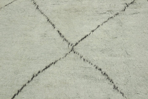 handmade Modern Moroccan Lt. Blue Black Hand Knotted RECTANGLE 100% WOOL area rug 6' x 9'