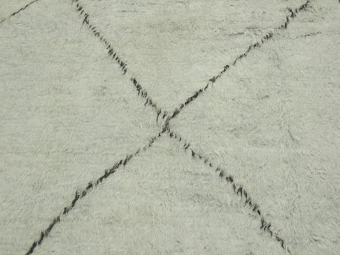 handmade Modern Moroccan Lt. Blue Black Hand Knotted RECTANGLE 100% WOOL area rug 6x9