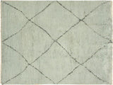 handmade Modern Moroccan Lt. Blue Black Hand Knotted RECTANGLE 100% WOOL area rug 6x9