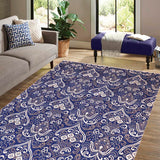 handmade Modern Kafkaz Blue Ivory Hand Knotted RECTANGLE WOOL&VISCOU area rug 8 x 10