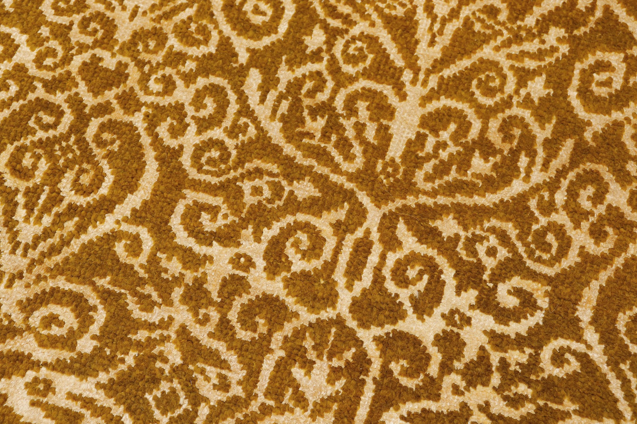 handmade Over Dyed Over Dyed Green Gold Hand Knotted RECTANGLE WOOL&SILK area rug 8' x 10'