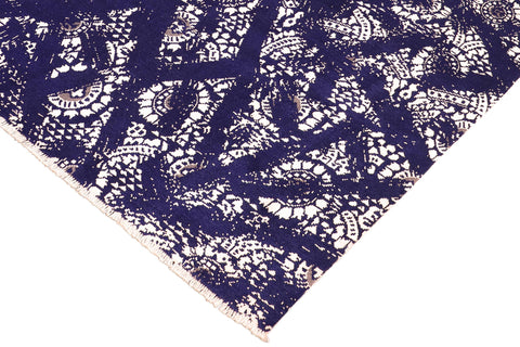 handmade Modern Abstract Blue Ivory Hand Knotted RECTANGLE WOOL&SILK area rug 8' x 10'