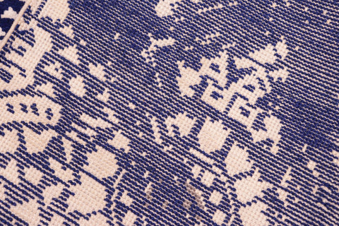 handmade Modern Abstract Blue Ivory Hand Knotted RECTANGLE WOOL&SILK area rug 8' x 10'