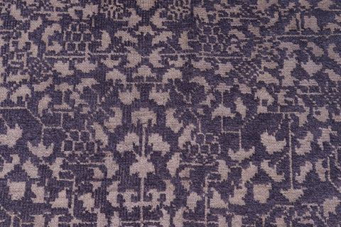 handmade Traditional Ellie Charcoal Beige Hand Knotted RECTANGLE WOOL&SILK area rug 8' x 10'