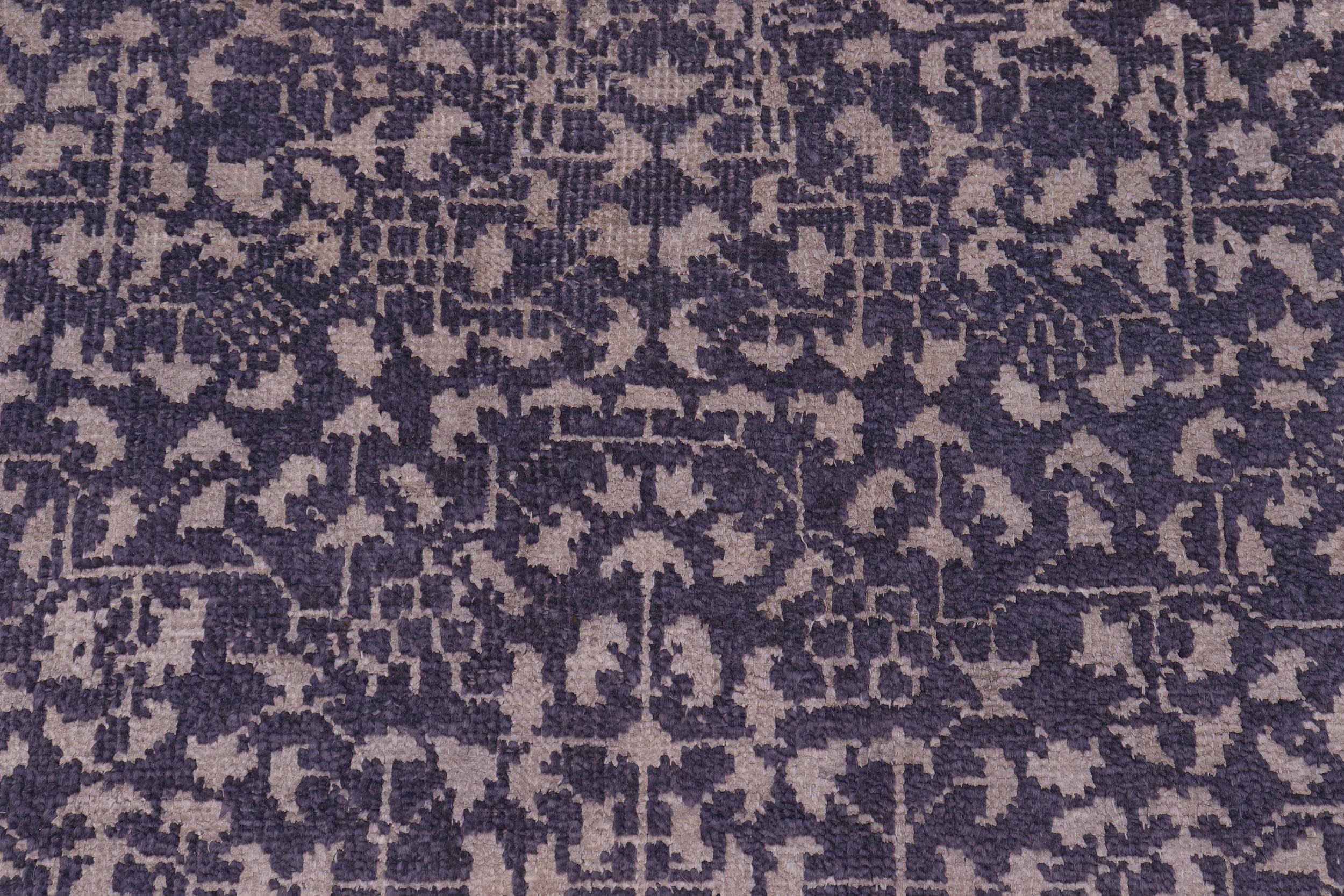 handmade Traditional Ellie Charcoal Beige Hand Knotted RECTANGLE WOOL&SILK area rug 8' x 10'