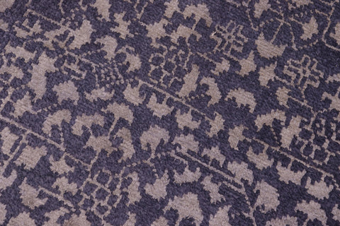 handmade Traditional Ellie Charcoal Beige Hand Knotted RECTANGLE WOOL&SILK area rug 8' x 10'